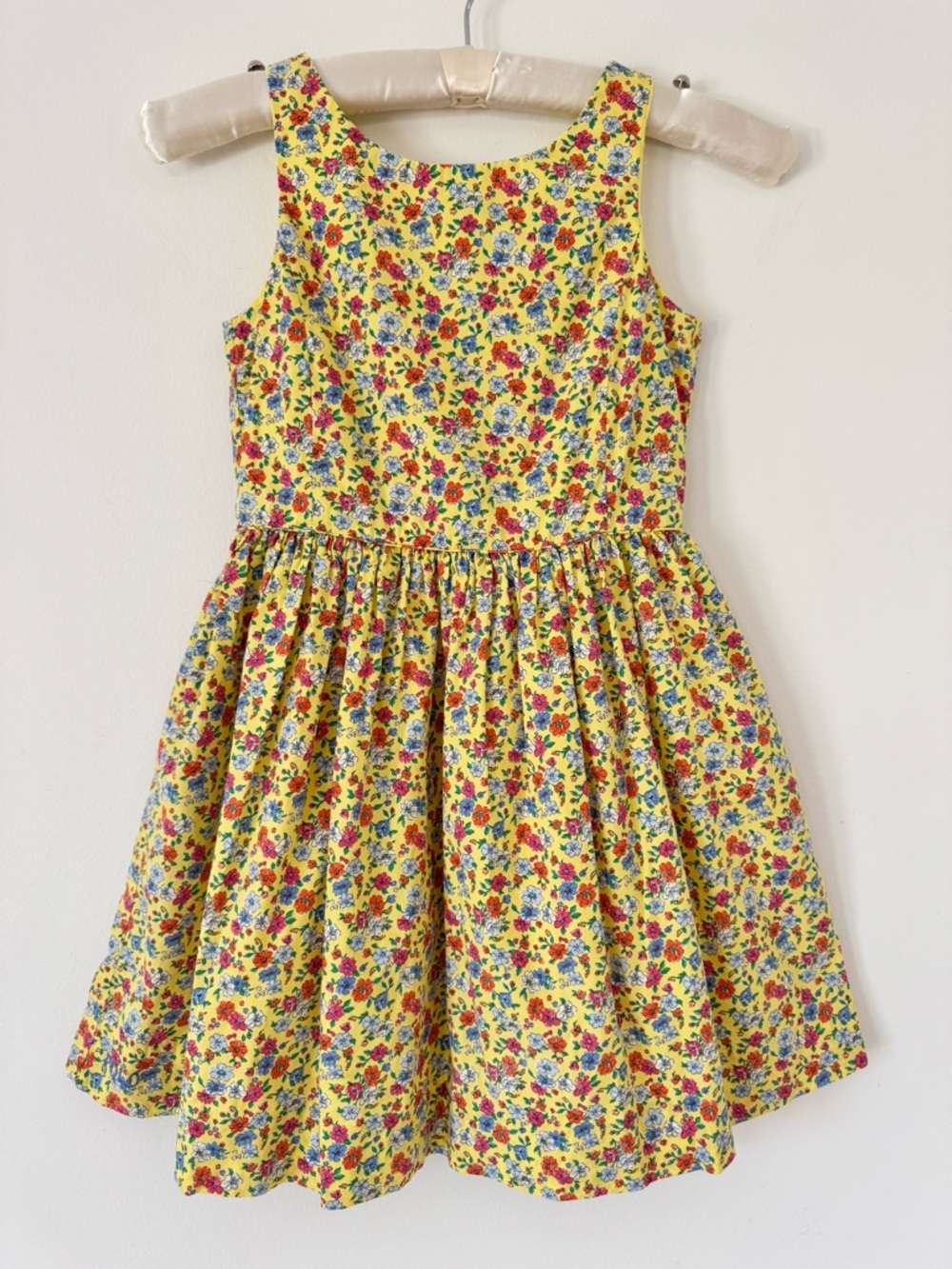 Polo by Ralph Lauren Yellow Ditsy Floral Cotton Poplin Sundress, Size 6X